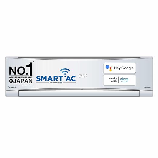 Panasonic 1 Ton 5 Star Wi-Fi Inverter Smart Split AC (Copper Condenser, 7 in 1 Convertible with additional AI Mode, 4 Way Swing, PM 0.1 Air Purification Filter, CS/CU-NU12YKY5W,2023 Model, White)