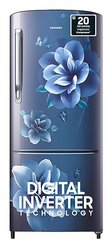 Samsung 183 L 4 Star Digital Inverter Direct Cool Single Door Refrigerator (RR20C1724CU/HL, Camellia Blue 2023 Model)