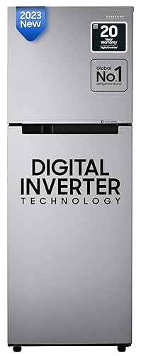 Samsung 236 L 2 Star Digital Inverter Frost Free Double Door Refrigerator (RT28C3032GS/HL, Gray Silver, 2023 Model)