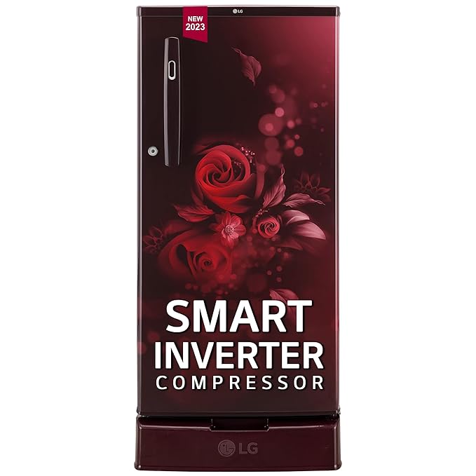 Review of LG 185 L 4 Star Inverter Direct-Cool Single Door Refrigerator (GL-D199OSEY, Scarlet Euphoria, Base stand with drawer)