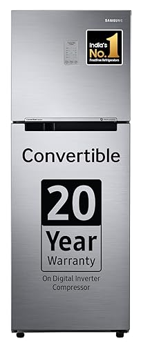 Samsung 236L 3 Star Convertible Digital Inverter with Display Frost-Free Double Door Refrigerator (RT28C3733S8/HL,Elegant Inox, 2023 Model)