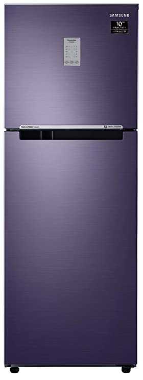 Samsung 253L 2 Star Inverter Frost Free Double Door Refrigerator (RT28T3782UT/HL, Pebble Blue, Convertible)