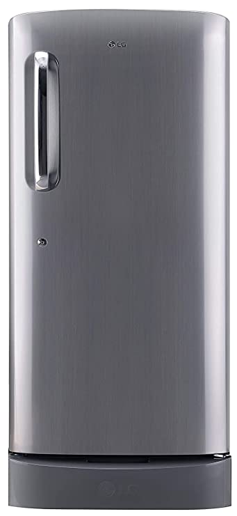 LG 190 L 5 Star Inverter Direct-Cool Single Door Refrigerator (GL-D201APZZ, Shiny Steel, Base stand with drawer)