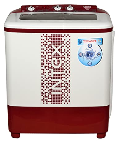 Intex 6.2 kg Semi-Automatic Top Loading Washing Machine (WMS62TL, White and Maroon)