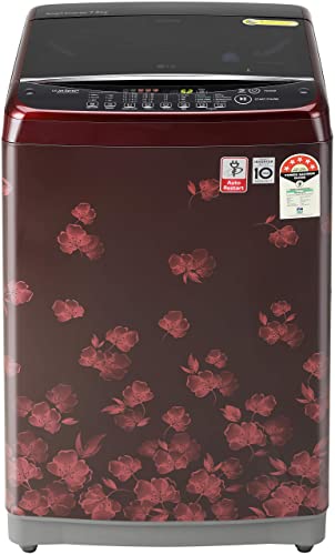 LG 7.0 Kg Inverter Fully-Automatic Top Loading Washing Machine (T70SJDR1Z, Red Floral)