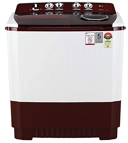 LG 11 kg 5 Star Semi-Automatic Top Loading Washing Machine (P1145SRAZ, Burgundy, Punch + 3)