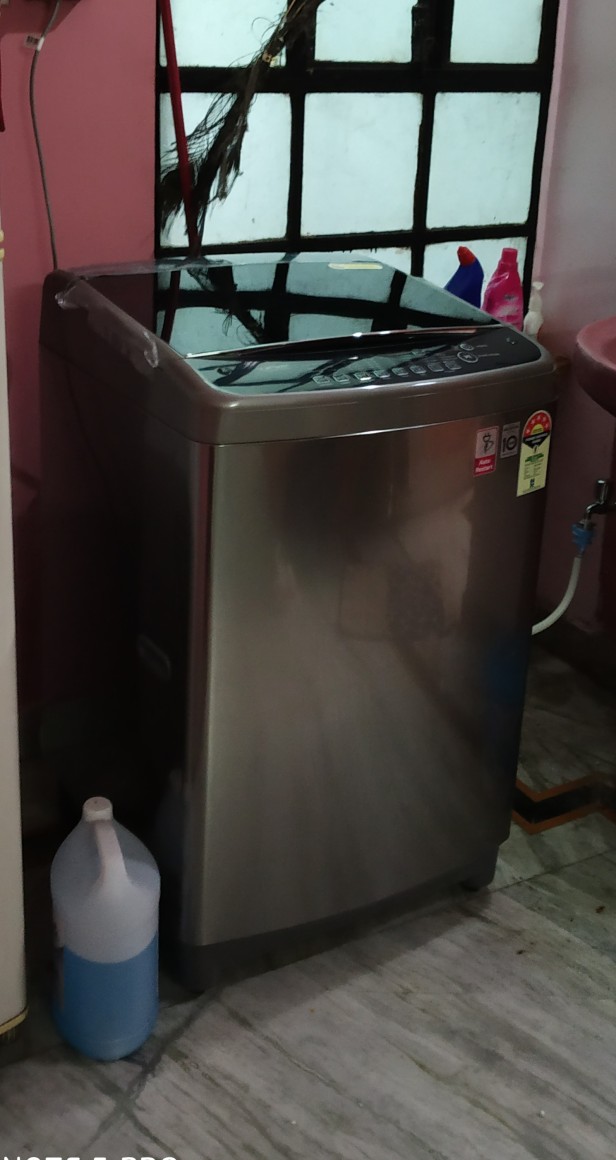 LG 10 कग इन्वर्टर फुल्ली-आटोमेटिक टॉप लोडिंग वाशिंग मशीन (T10SJSS1Z, फ्री सिल्वर)