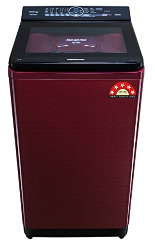 Panasonic 7.5 Kg 5 Star Built-In Heater Fully-Automatic Top Loading Washing Machine (NA-F75AH9RRB, Wine Red, Active Foam System)