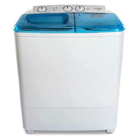 Croma 6.5 kg Semi Automatic Top Load Washing Machine (CRAW2221, White)